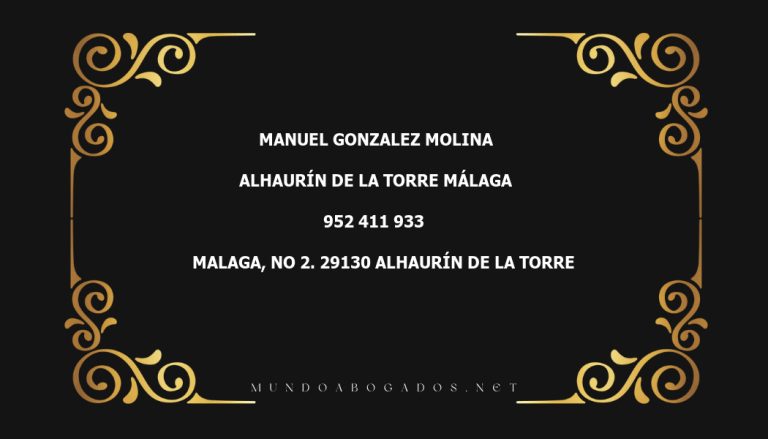 abogado Manuel Gonzalez Molina en la localidad de Alhaurín de la Torre