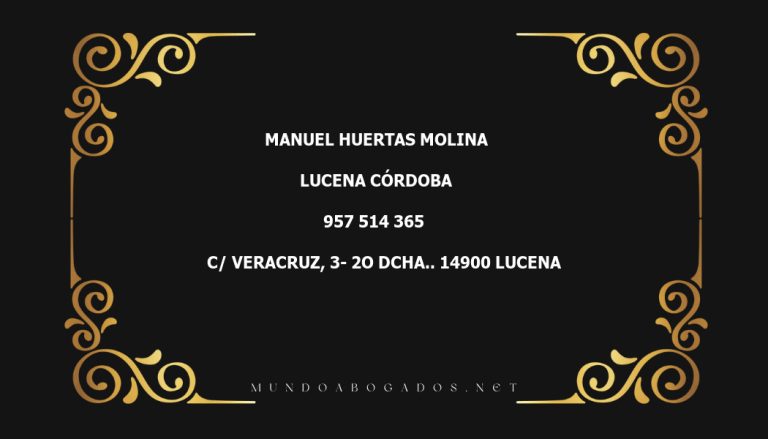 abogado Manuel Huertas Molina en la localidad de Lucena