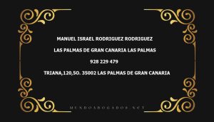 abogado Manuel Israel Rodriguez Rodriguez en la localidad de Las Palmas de Gran Canaria