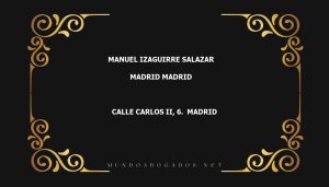 abogado Manuel Izaguirre Salazar en la localidad de Madrid