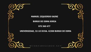 abogado Manuel Izquierdo Sainz en la localidad de Burgo de Osma