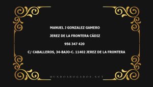 abogado Manuel J Gonzalez Gamero en la localidad de Jerez de la Frontera