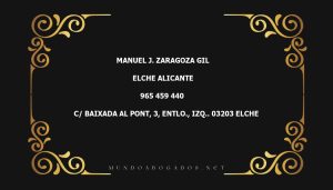 abogado Manuel J. Zaragoza Gil en la localidad de Elche