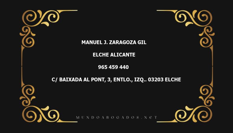 abogado Manuel J. Zaragoza Gil en la localidad de Elche