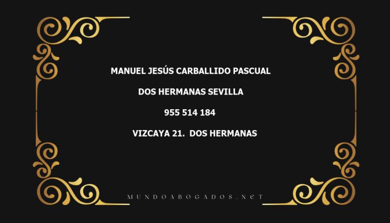 abogado Manuel Jesús Carballido Pascual en la localidad de Sevilla