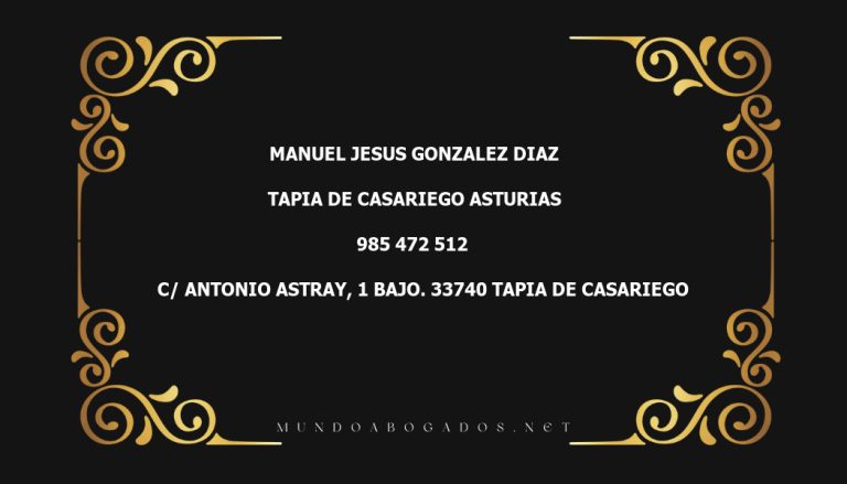 abogado Manuel Jesus Gonzalez Diaz en la localidad de Tapia de Casariego