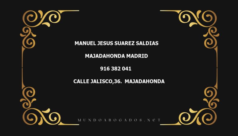 abogado Manuel Jesus Suarez Saldias en la localidad de Majadahonda