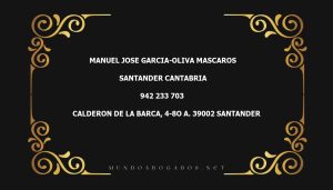 abogado Manuel Jose Garcia-Oliva Mascaros en la localidad de Santander