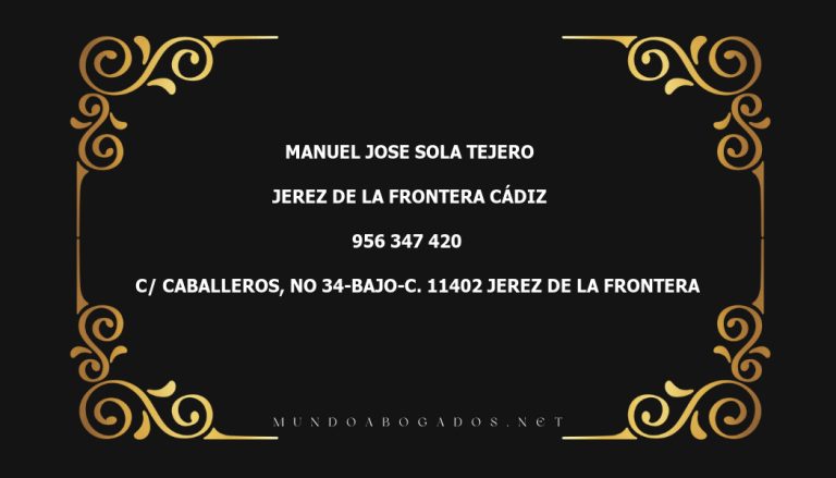 abogado Manuel Jose Sola Tejero en la localidad de Jerez de la Frontera