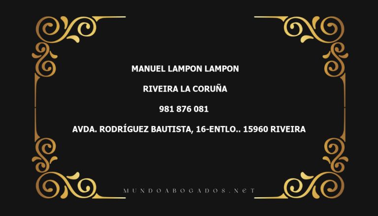 abogado Manuel Lampon Lampon en la localidad de Riveira