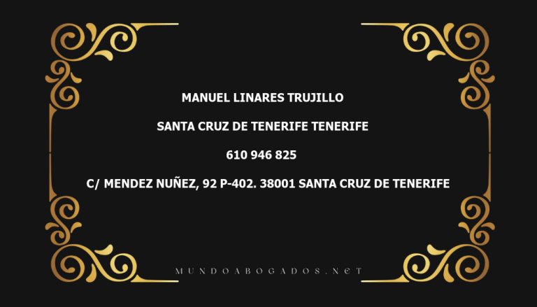 abogado Manuel Linares Trujillo en la localidad de Santa Cruz de Tenerife