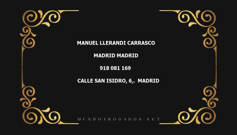 abogado Manuel Llerandi Carrasco en la localidad de Madrid