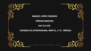 abogado Manuel López Cordero en la localidad de Mérida