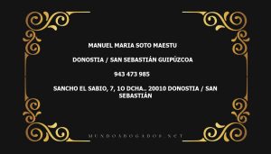 abogado Manuel Maria Soto Maestu en la localidad de Donostia / San Sebastián