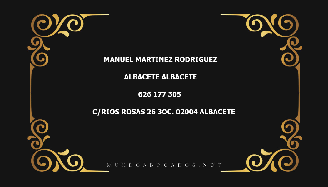 abogado Manuel Martinez Rodriguez en la localidad de Albacete