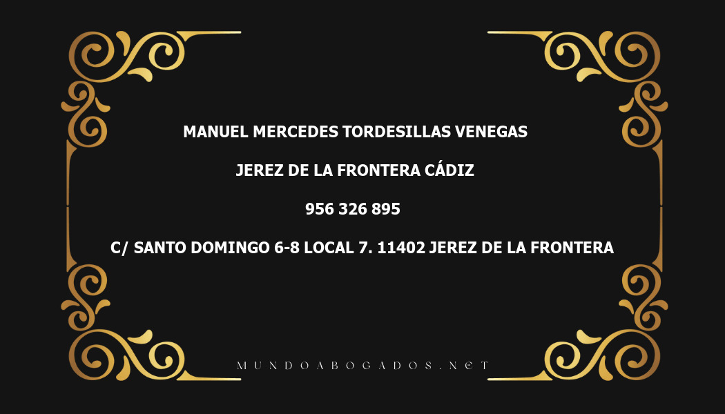 abogado Manuel Mercedes Tordesillas Venegas en la localidad de Jerez de la Frontera