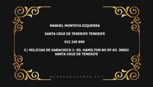 abogado Manuel Montoya Ezquerra en la localidad de Santa Cruz de Tenerife