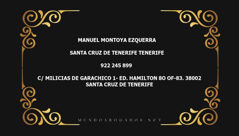 abogado Manuel Montoya Ezquerra en la localidad de Santa Cruz de Tenerife