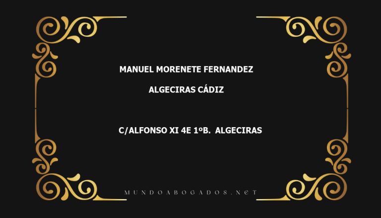 abogado Manuel Morenete Fernandez en la localidad de Algeciras