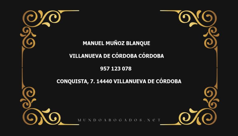 abogado Manuel Muñoz Blanque en la localidad de Villanueva de Córdoba