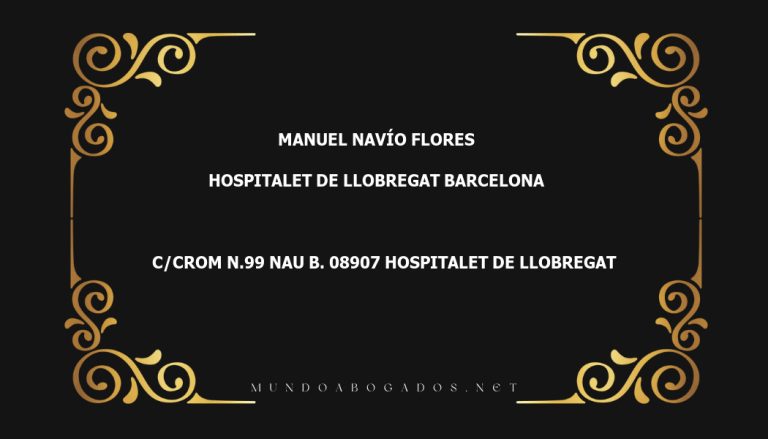 abogado Manuel Navío Flores en la localidad de Hospitalet de Llobregat