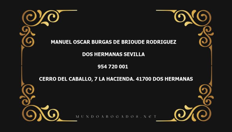 abogado Manuel Oscar Burgas De Brioude Rodriguez en la localidad de Dos Hermanas