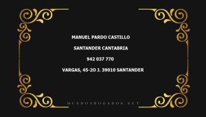 abogado Manuel Pardo Castillo en la localidad de Santander