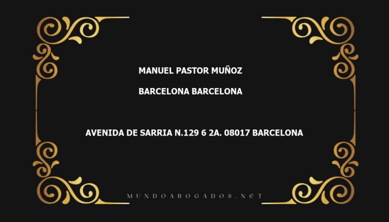 abogado Manuel Pastor Muñoz en la localidad de Barcelona