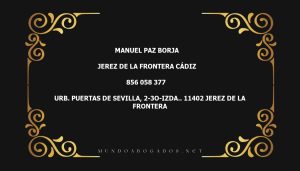 abogado Manuel Paz Borja en la localidad de Jerez de la Frontera