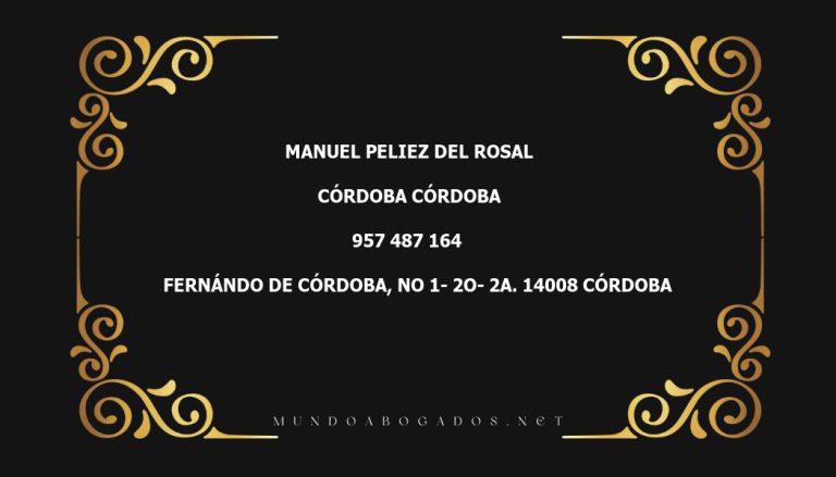 abogado Manuel Peliez Del Rosal en la localidad de Córdoba