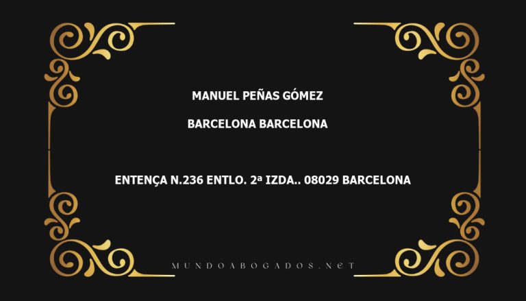 abogado Manuel Peñas Gómez en la localidad de Barcelona