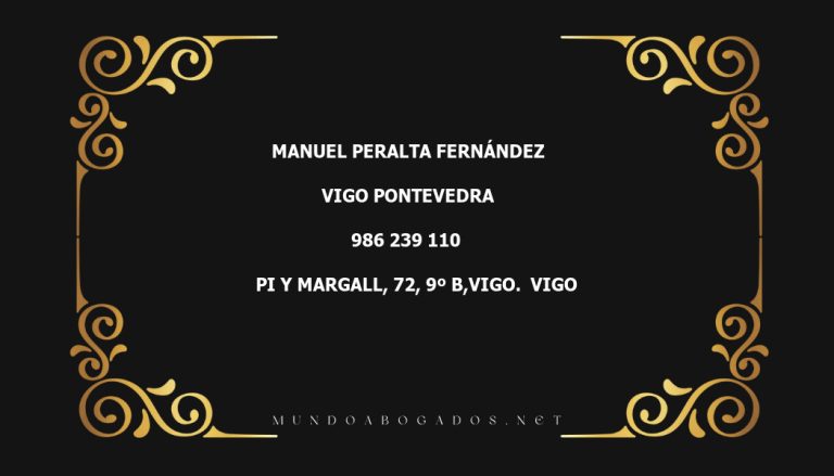 abogado Manuel Peralta Fernández en la localidad de Vigo