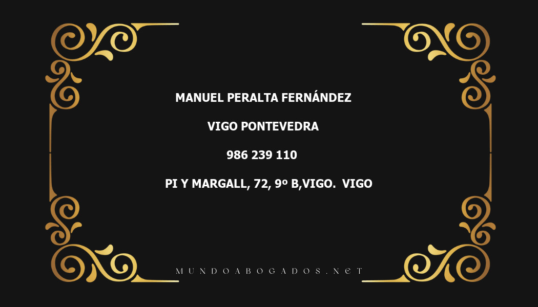 abogado Manuel Peralta Fernández en la localidad de Vigo