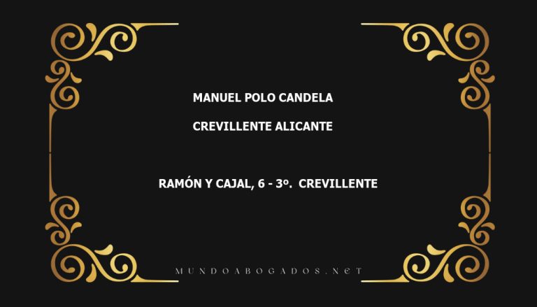 abogado Manuel Polo Candela en la localidad de Crevillente