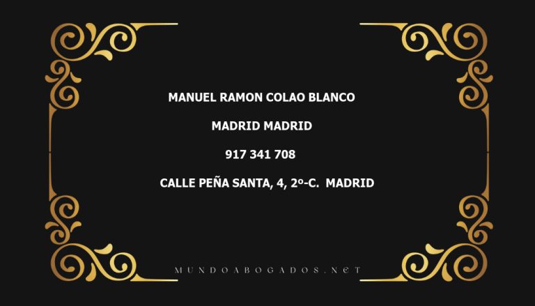 abogado Manuel Ramon Colao Blanco en la localidad de Madrid