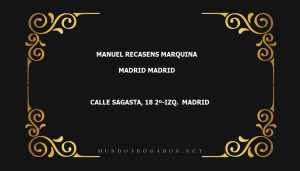 abogado Manuel Recasens Marquina en la localidad de Madrid