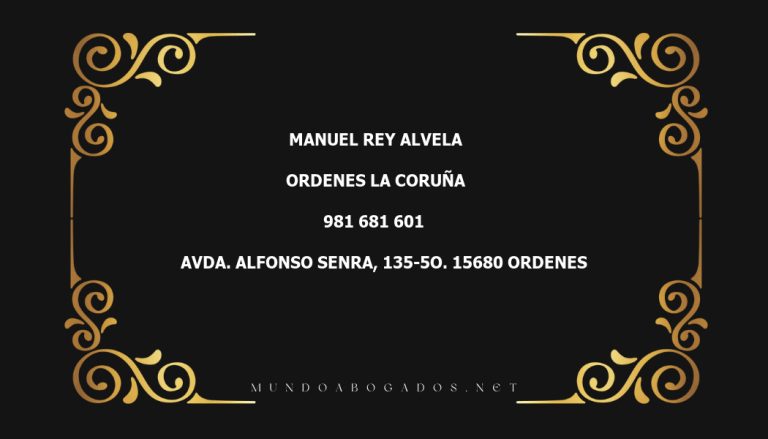 abogado Manuel Rey Alvela en la localidad de Ordenes