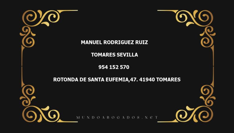 abogado Manuel Rodriguez Ruiz en la localidad de Tomares