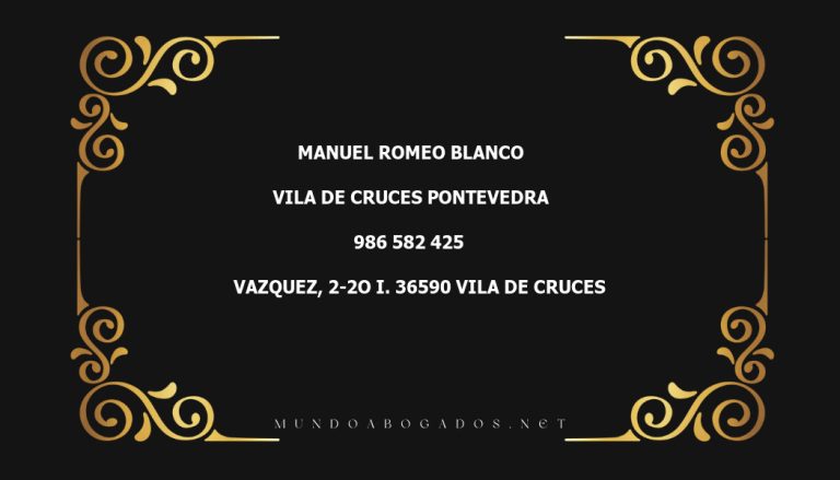 abogado Manuel Romeo Blanco en la localidad de Vila de Cruces