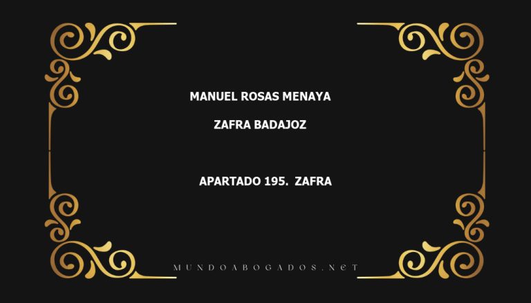 abogado Manuel Rosas Menaya en la localidad de Zafra