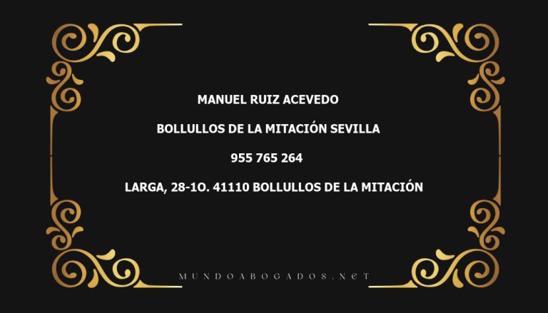 abogado Manuel Ruiz Acevedo en la localidad de Bollullos de la Mitación