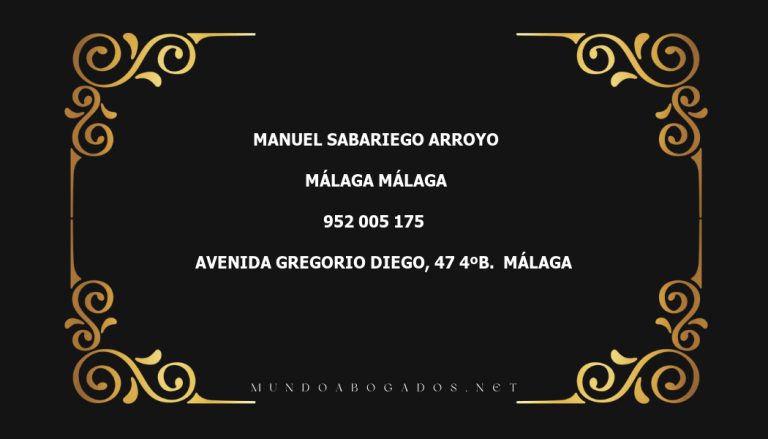 abogado Manuel Sabariego Arroyo en la localidad de Málaga