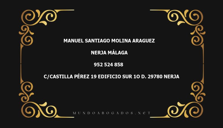 abogado Manuel Santiago Molina Araguez en la localidad de Nerja