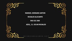 abogado Manuel Serrano Anton en la localidad de Rojales