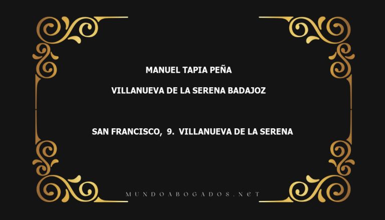 abogado Manuel Tapia Peña en la localidad de Villanueva de la Serena