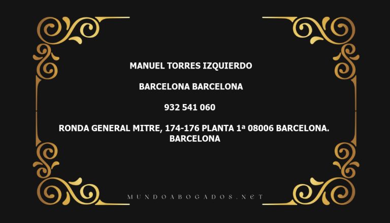 abogado Manuel Torres Izquierdo en la localidad de Barcelona