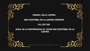 abogado Manuel Valle Lopera en la localidad de San Cristóbal de La Laguna