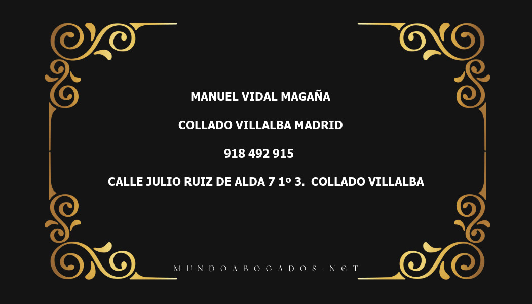 abogado Manuel Vidal Magaña en la localidad de Collado Villalba