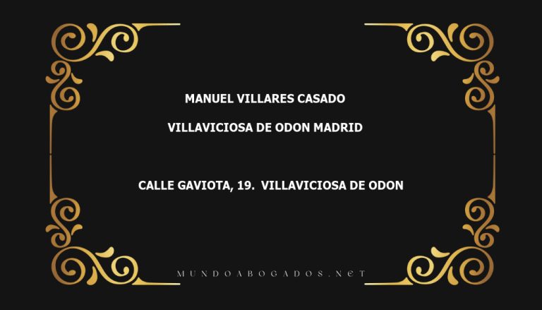 abogado Manuel Villares Casado en la localidad de Villaviciosa de Odon