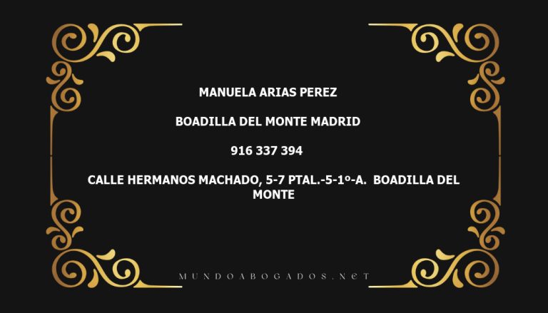 abogado Manuela Arias Perez en la localidad de Boadilla del Monte